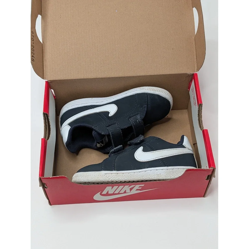 Nike Court Royale TDV Toddler Sneakers Navy White 833537-400 Size 8C